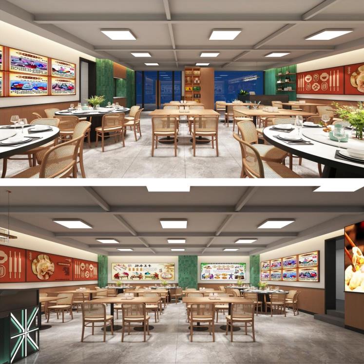 现代简约风格餐饮店设计效果图案例