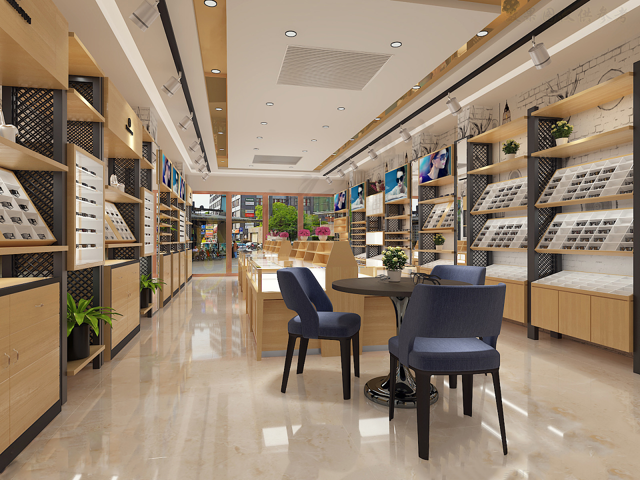 (重庆眼镜店装修效果图一)重庆眼镜店装修眼镜店不仅是休闲购物的场所