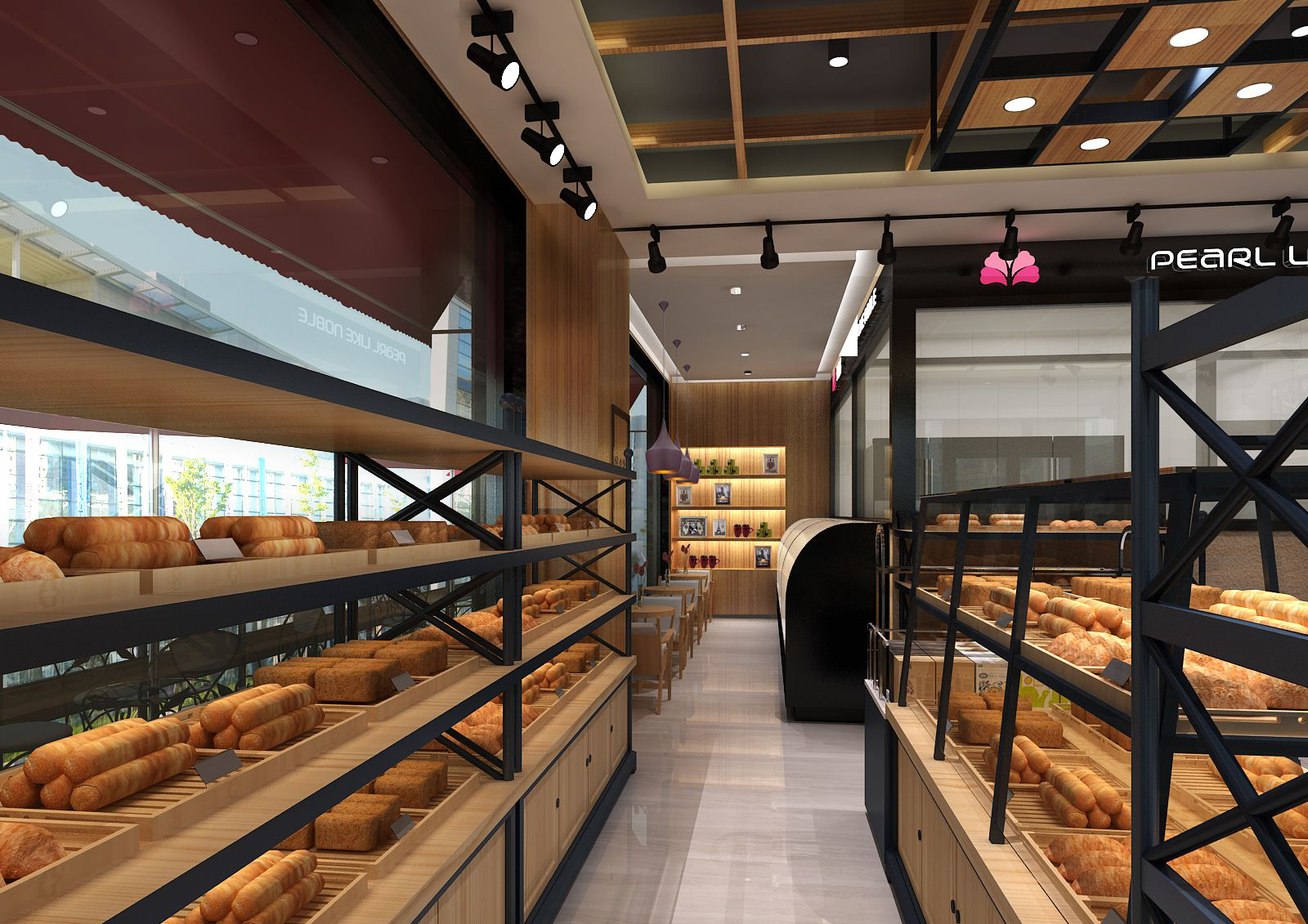 (重庆面包店装修设计效果图一)